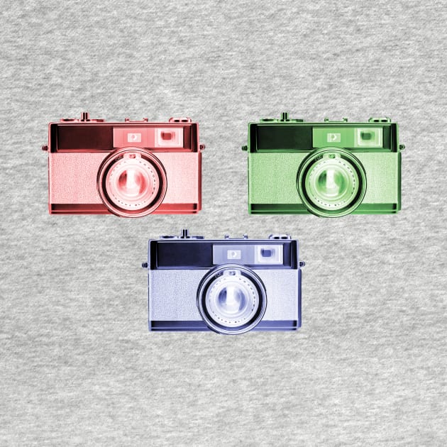 RGB - Triple Vintage 1960s Rangefinder Cameras by DecPhoto